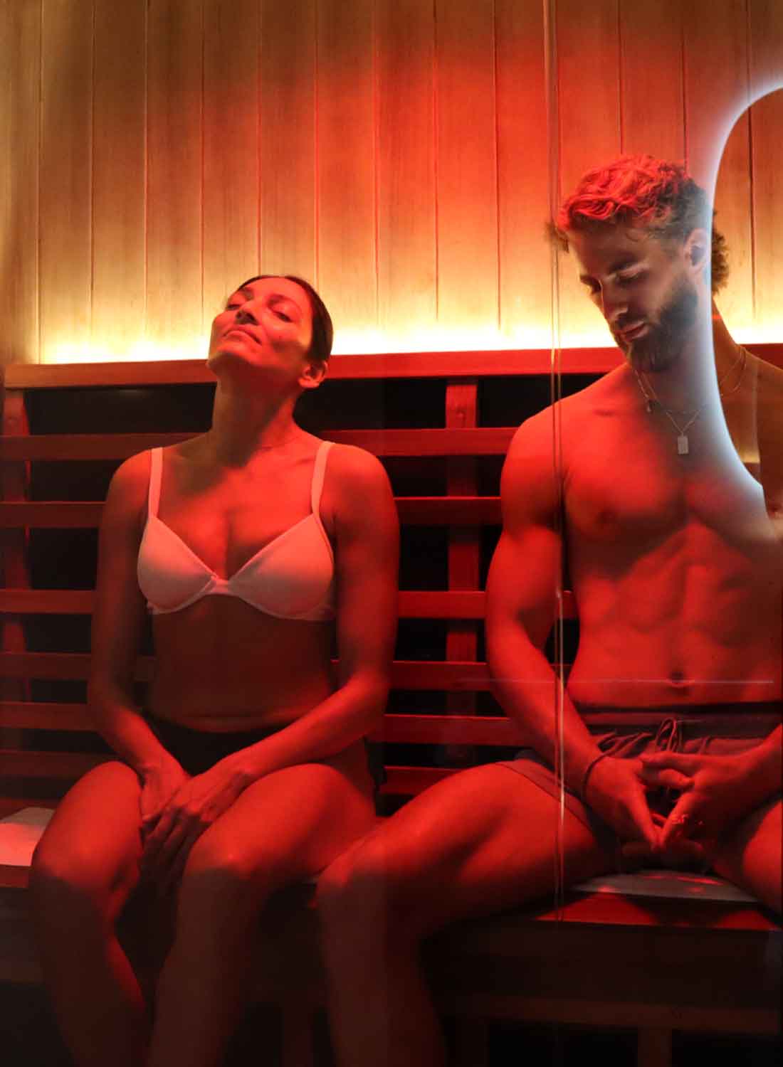 Hot therapy infrared saunas in private rooms at CalmBar Rozelle Sydney